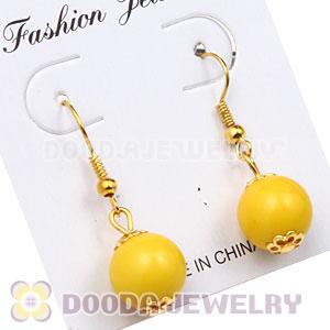 Fashion Gold Plated Yellow Hoop Plastic Bubble Earrings Wholesale