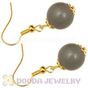 Fashion Gold Plated Grey Hoop Plastic Bubble Earrings Wholesale