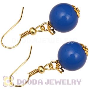 Fashion Gold Plated Dark Blue Hoop Plastic Bubble Earrings Wholesale