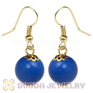 Fashion Gold Plated Dark Blue Hoop Plastic Bubble Earrings Wholesale