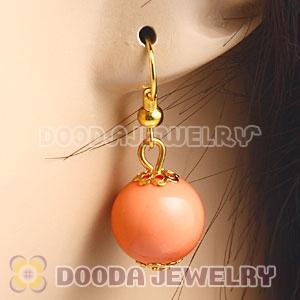 Fashion Gold Plated Orange Hoop Plastic Bubble Earrings Wholesale