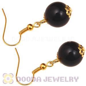 Fashion Gold Plated Black Hoop Plastic Bubble Earrings Wholesale