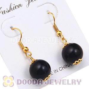 Fashion Gold Plated Black Hoop Plastic Bubble Earrings Wholesale