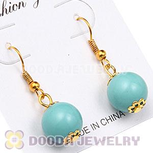 Fashion Gold Plated Hoop Plastic Turquoise Bubble Earrings Wholesale