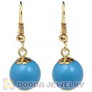 Fashion Gold Plated Blue Hoop Plastic Bubble Earrings Wholesale