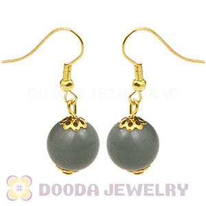 Fashion Gold Plated Grey Hoop Plastic Bubble Earrings Wholesale