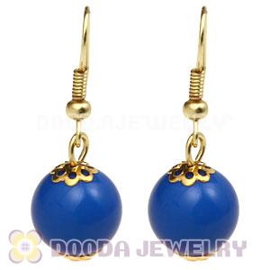 Fashion Gold Plated Dark Blue Hoop Plastic Bubble Earrings Wholesale