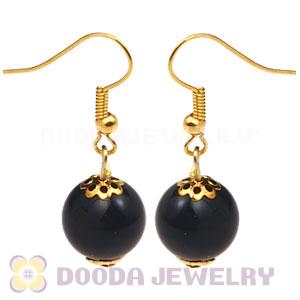 Fashion Gold Plated Black Hoop Plastic Bubble Earrings Wholesale