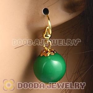 Fashion Gold Plated Dark Green Hoop Plastic Bubble Earrings Wholesale