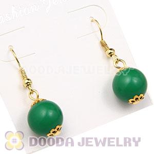 Fashion Gold Plated Dark Green Hoop Plastic Bubble Earrings Wholesale