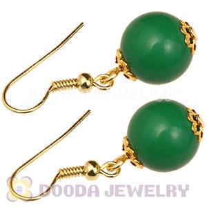 Fashion Gold Plated Dark Green Hoop Plastic Bubble Earrings Wholesale