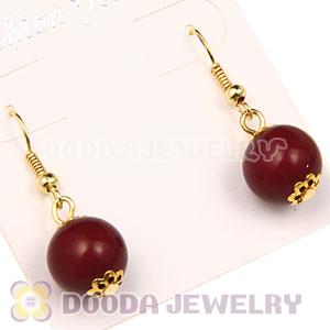 Fashion Gold Plated Claret Hoop Plastic Bubble Earrings Wholesale