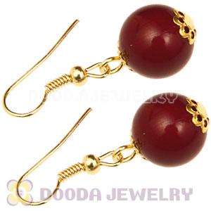 Fashion Gold Plated Claret Hoop Plastic Bubble Earrings Wholesale