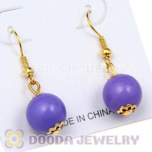 Fashion Gold Plated Lavender Hoop Plastic Bubble Earrings Wholesale