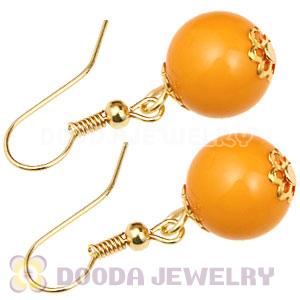 Fashion Gold Plated Yolk Yellow Hoop Plastic Bubble Earrings Wholesale
