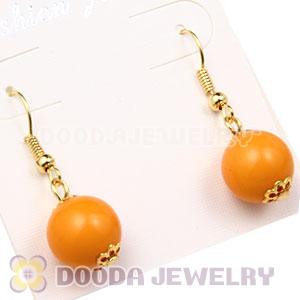 Fashion Gold Plated Yolk Yellow Hoop Plastic Bubble Earrings Wholesale