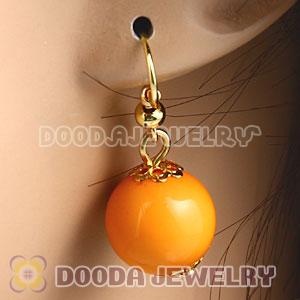 Fashion Gold Plated Yolk Yellow Hoop Plastic Bubble Earrings Wholesale