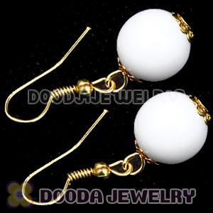 Fashion Gold Plated White Hoop Plastic Bubble Earrings Wholesale