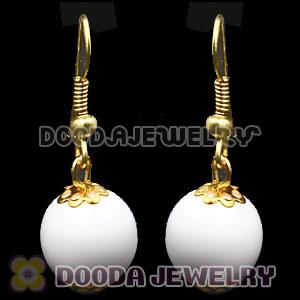 Fashion Gold Plated White Hoop Plastic Bubble Earrings Wholesale