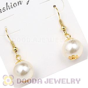 Fashion Gold Plated Cream Pearl Bubble Earrings Wholesale