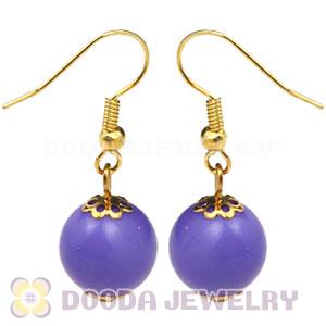 Fashion Gold Plated Lavender Hoop Plastic Bubble Earrings Wholesale