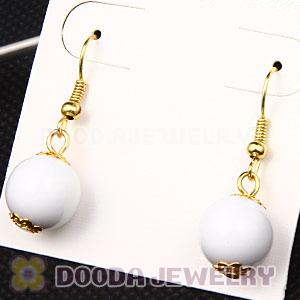 Fashion Gold Plated White Hoop Plastic Bubble Earrings Wholesale