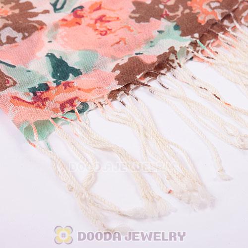 Extra Long Wool Flower Scarf Tassel Pashmina Wool Shawl Wrap Wholesale