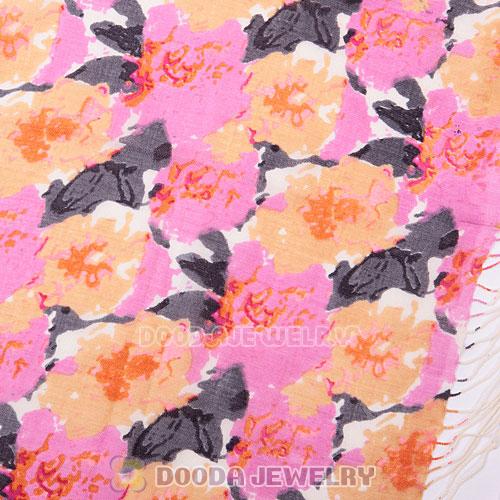 Extra Long Wool Flower Scarf Tassel Pashmina Wool Shawl Wrap Wholesale