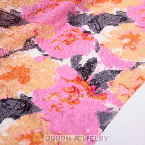 Extra Long Wool Flower Scarf Tassel Pashmina Wool Shawl Wrap Wholesale