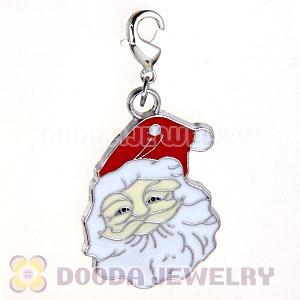Platinum Plated Enamel European Jewelry Father Christmas Charms Wholesale