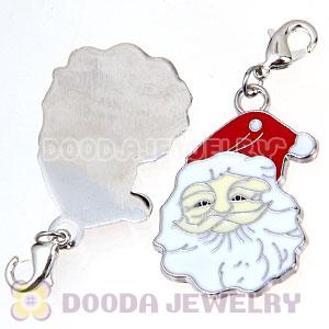 Platinum Plated Enamel European Jewelry Father Christmas Charms Wholesale
