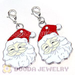 Platinum Plated Enamel European Jewelry Father Christmas Charms Wholesale