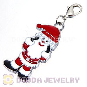 Platinum Plated Enamel European Red Hat Santa Claus Jewelry Charms Wholesale