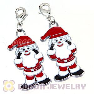 Platinum Plated Enamel European Red Hat Santa Claus Jewelry Charms Wholesale