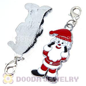 Platinum Plated Enamel European Red Hat Santa Claus Jewelry Charms Wholesale
