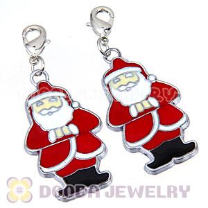 Platinum Plated Enamel European Santa Claus Jewelry Charms Wholesale
