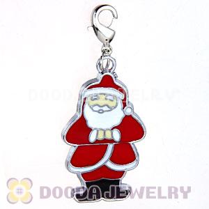Platinum Plated Enamel European Santa Claus Jewelry Charms Wholesale