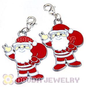 Platinum Plated Enamel European Santa Claus Jewelry Charms Wholesale