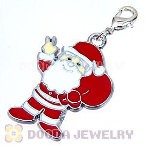 Platinum Plated Enamel European Santa Claus Jewelry Charms Wholesale