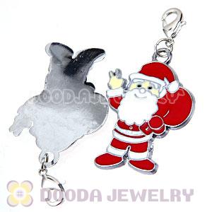 Platinum Plated Enamel European Santa Claus Jewelry Charms Wholesale