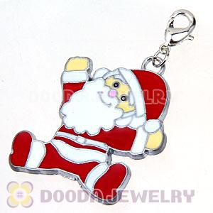 Platinum Plated Enamel European Santa Claus Jewelry Charms Wholesale