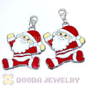 Platinum Plated Enamel European Santa Claus Jewelry Charms Wholesale