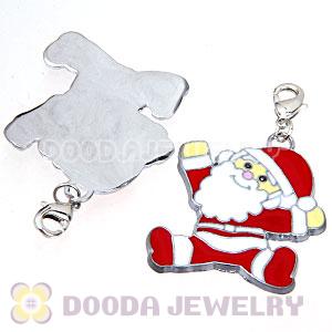 Platinum Plated Enamel European Santa Claus Jewelry Charms Wholesale