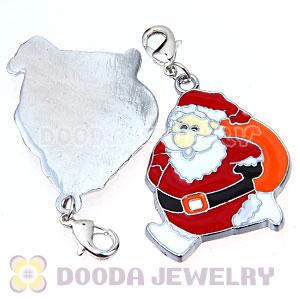 Platinum Plated Enamel European Santa Claus Jewelry Charms Wholesale