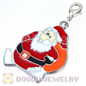 Platinum Plated Enamel European Santa Claus Jewelry Charms Wholesale