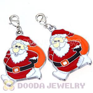 Platinum Plated Enamel European Santa Claus Jewelry Charms Wholesale