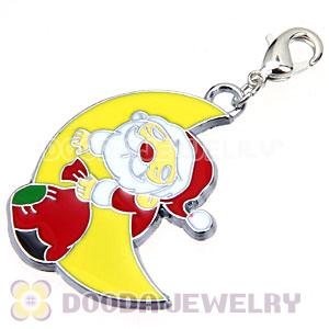 Platinum Plated Enamel European Santa Claus Charms Wholesale