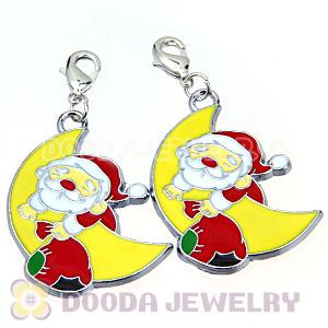 Platinum Plated Enamel European Santa Claus Charms Wholesale