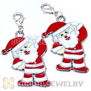 Platinum Plated Enamel European Santa Claus Charms Wholesale