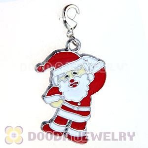Platinum Plated Enamel European Santa Claus Charms Wholesale